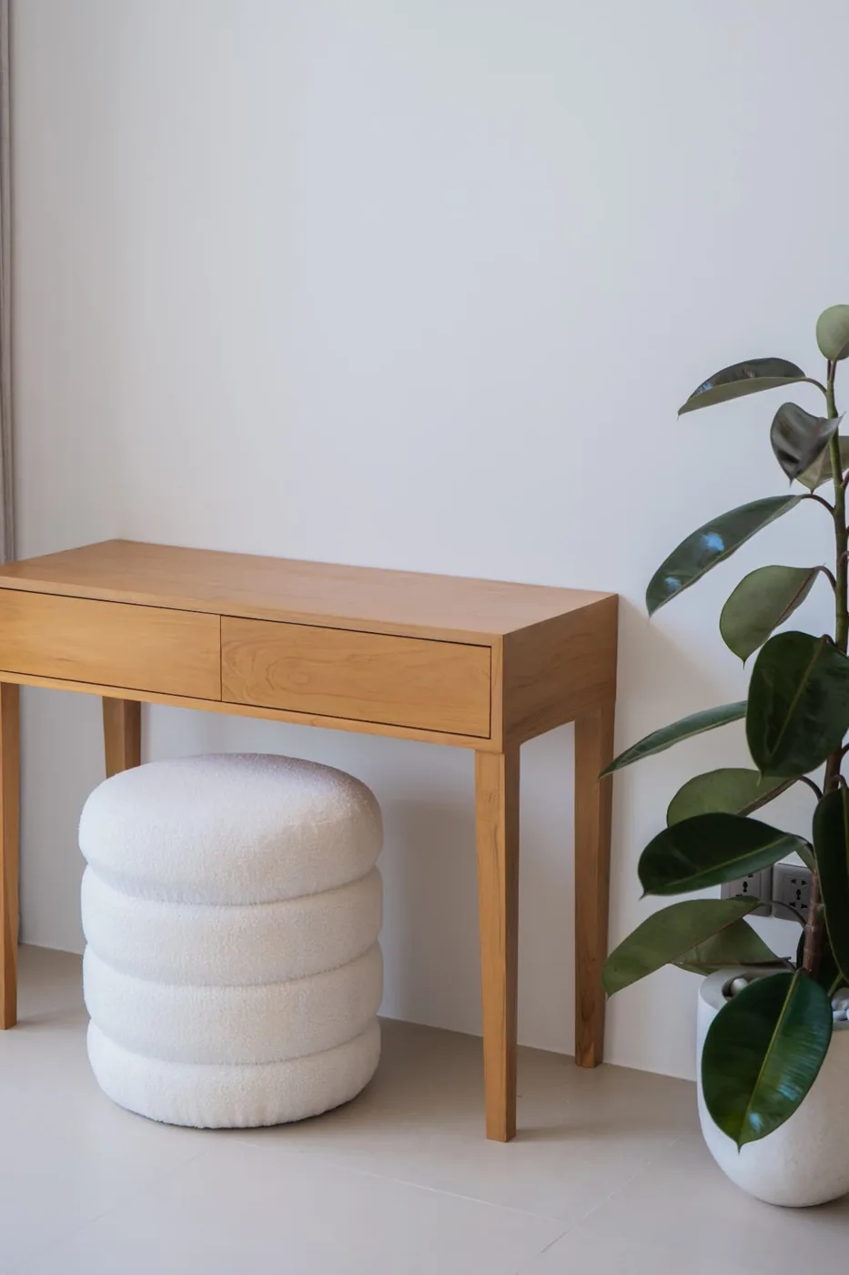 Teak furniture throughout