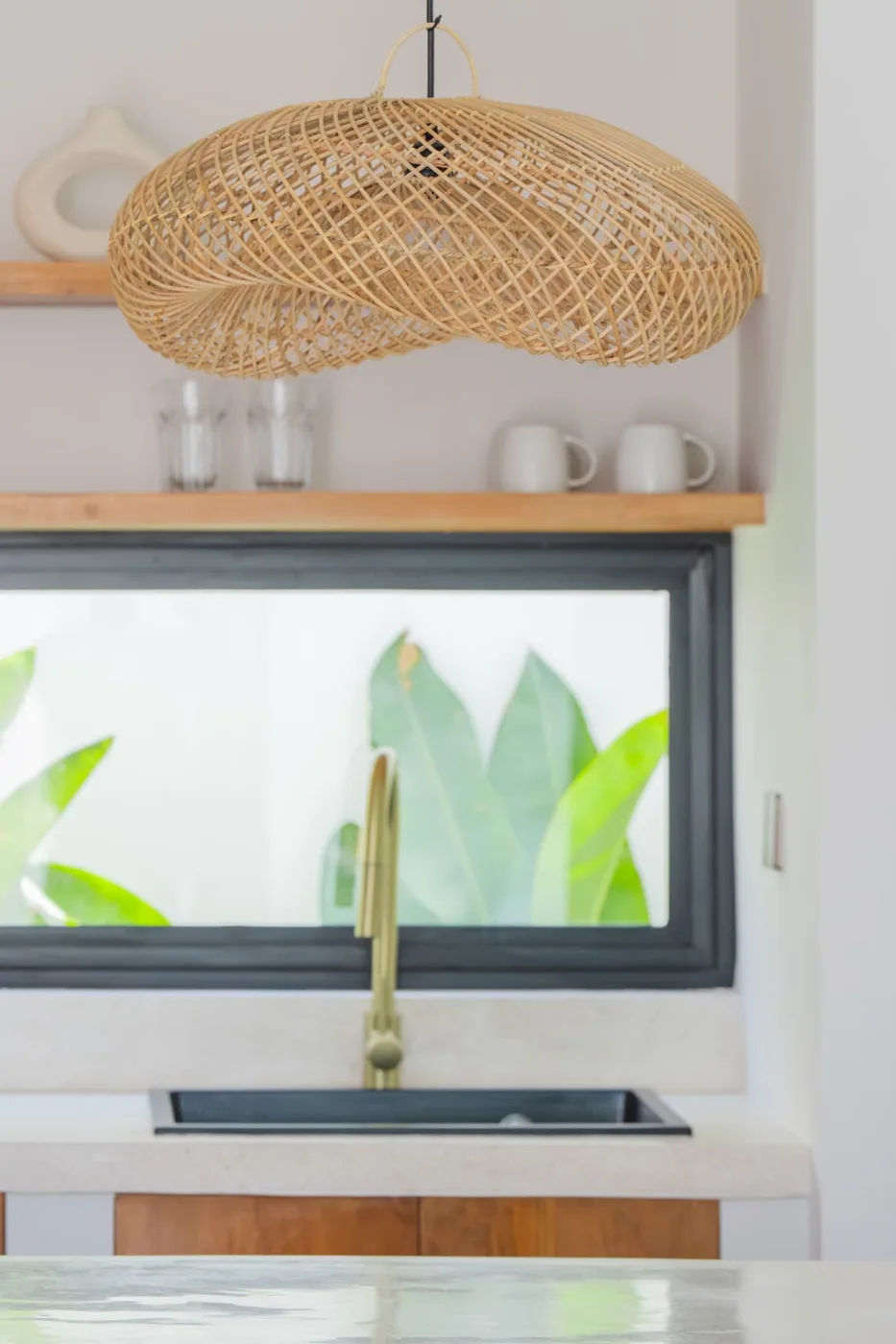 Woven rattan lighting